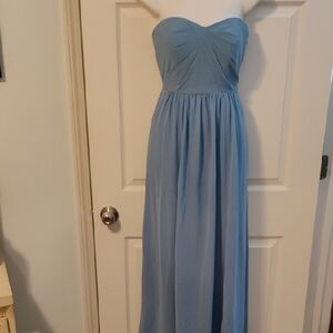 Social Bridesmaids Strapless Blue Gown